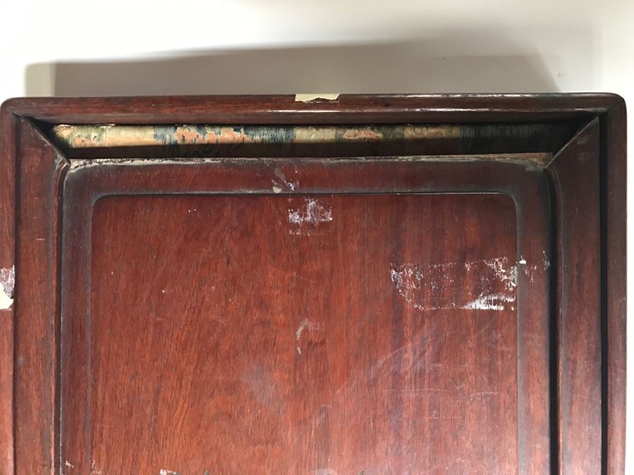 HUGE Collection Of 10 ORIGINAL Chinese Paintings In Embroidered Silk Album Stored Within A Rosewood Presentation Box - See All Photos [Photo 18]