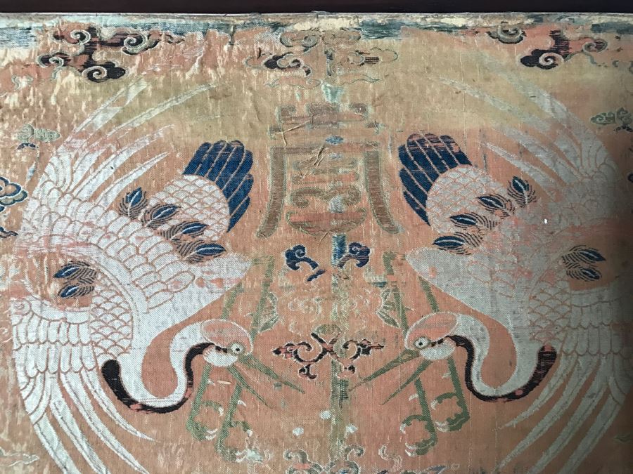 HUGE Collection Of 10 ORIGINAL Chinese Paintings In Embroidered Silk Album Stored Within A Rosewood Presentation Box - See All Photos [Photo 26]