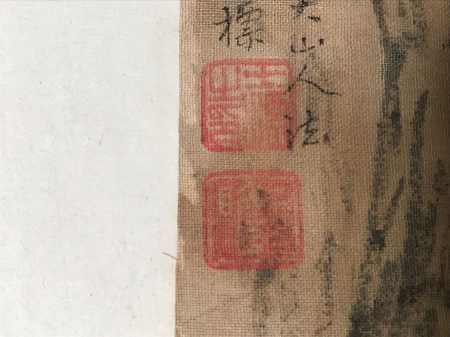 HUGE Collection Of 10 ORIGINAL Chinese Paintings In Embroidered Silk Album Stored Within A Rosewood Presentation Box - See All Photos [Photo 109]