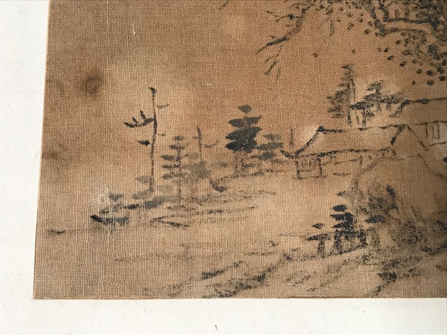 HUGE Collection Of 10 ORIGINAL Chinese Paintings In Embroidered Silk Album Stored Within A Rosewood Presentation Box - See All Photos [Photo 130]