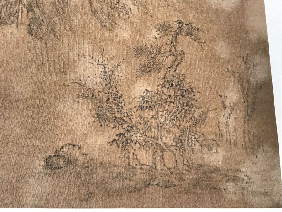 HUGE Collection Of 10 ORIGINAL Chinese Paintings In Embroidered Silk Album Stored Within A Rosewood Presentation Box - See All Photos [Photo 104]