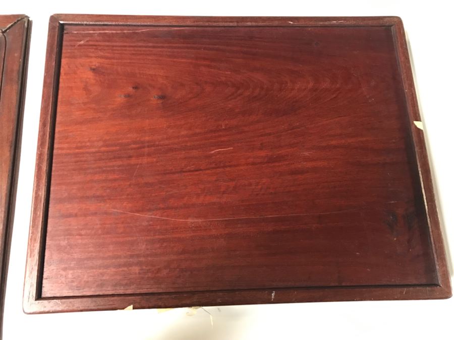 HUGE Collection Of 10 ORIGINAL Chinese Paintings In Embroidered Silk Album Stored Within A Rosewood Presentation Box - See All Photos [Photo 29]