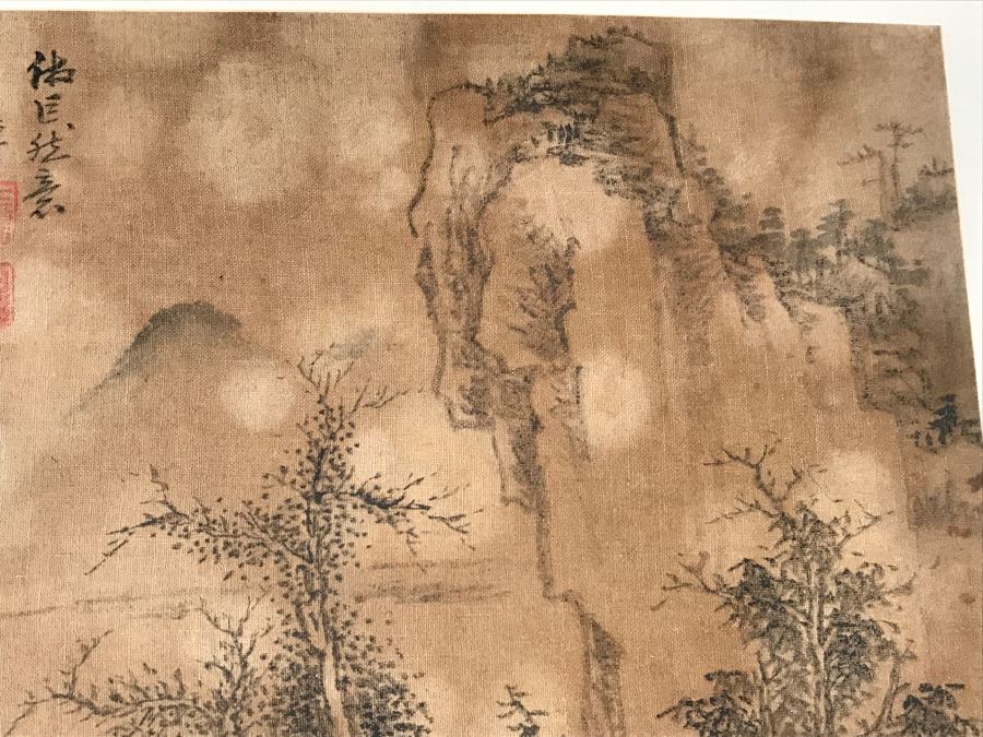 HUGE Collection Of 10 ORIGINAL Chinese Paintings In Embroidered Silk Album Stored Within A Rosewood Presentation Box - See All Photos [Photo 133]
