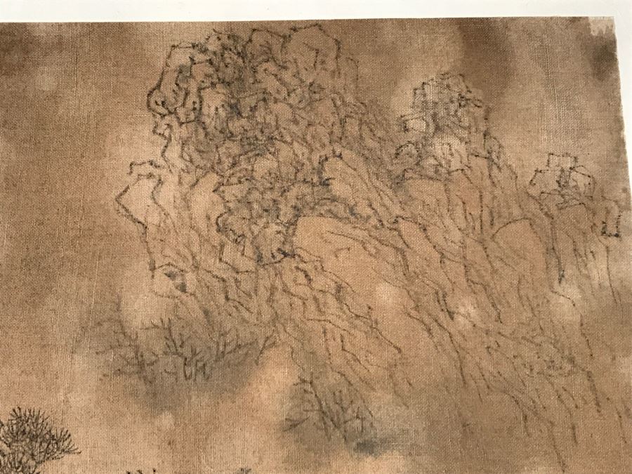 HUGE Collection Of 10 ORIGINAL Chinese Paintings In Embroidered Silk Album Stored Within A Rosewood Presentation Box - See All Photos [Photo 46]