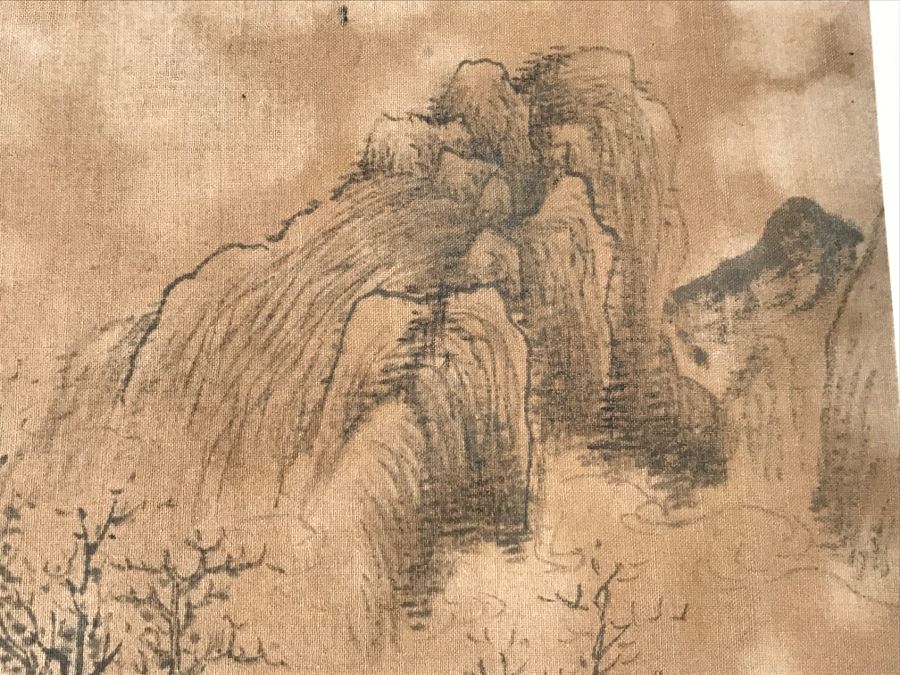 HUGE Collection Of 10 ORIGINAL Chinese Paintings In Embroidered Silk Album Stored Within A Rosewood Presentation Box - See All Photos [Photo 76]