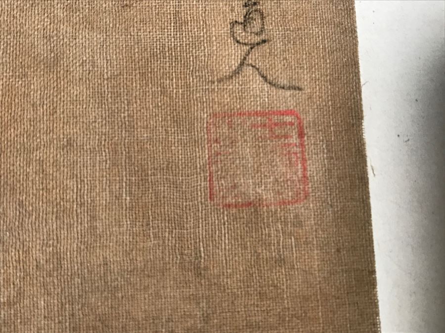 HUGE Collection Of 10 ORIGINAL Chinese Paintings In Embroidered Silk Album Stored Within A Rosewood Presentation Box - See All Photos [Photo 144]