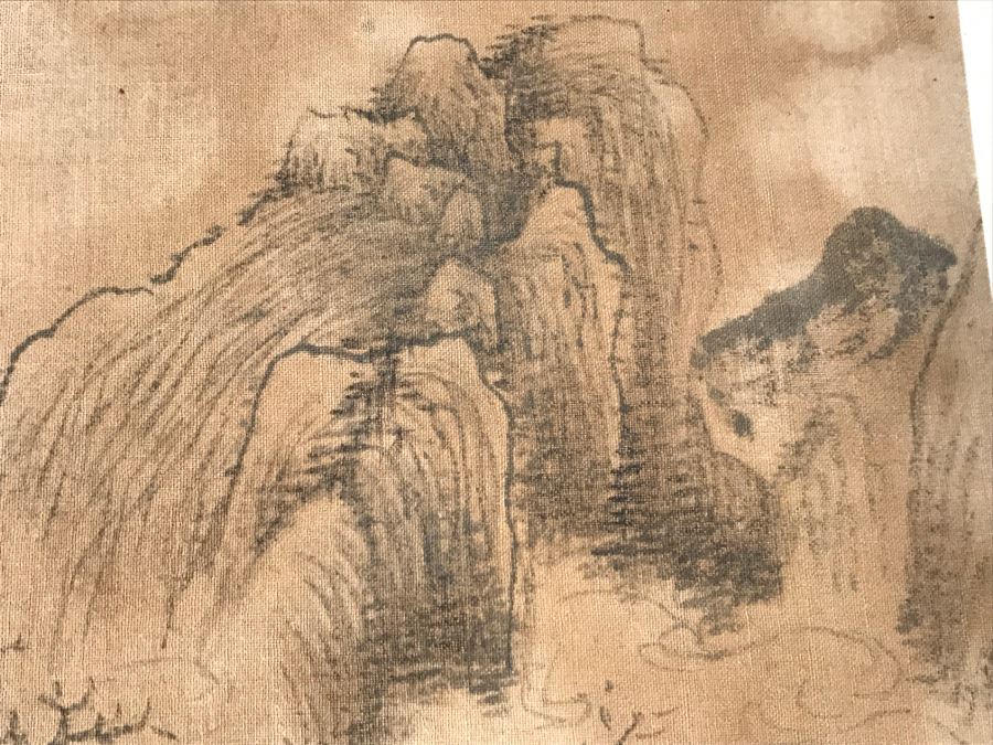 HUGE Collection Of 10 ORIGINAL Chinese Paintings In Embroidered Silk Album Stored Within A Rosewood Presentation Box - See All Photos [Photo 77]