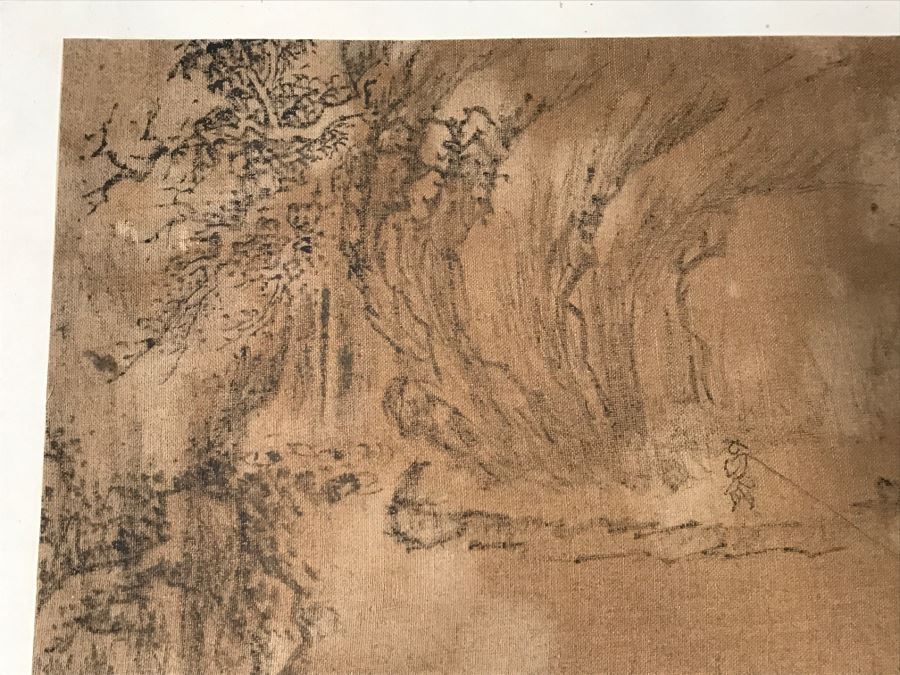 HUGE Collection Of 10 ORIGINAL Chinese Paintings In Embroidered Silk Album Stored Within A Rosewood Presentation Box - See All Photos [Photo 146]