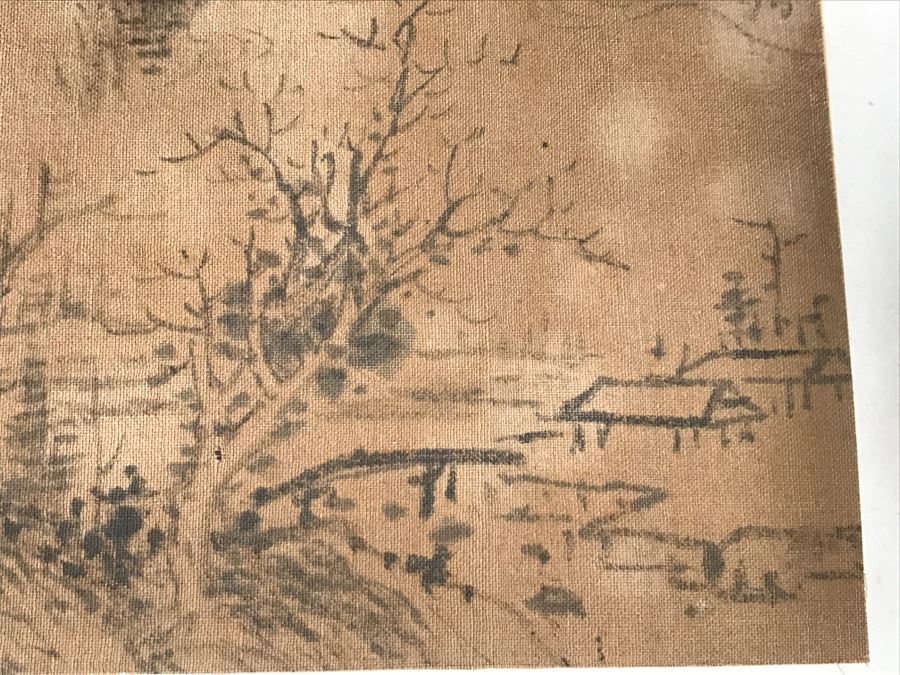 HUGE Collection Of 10 ORIGINAL Chinese Paintings In Embroidered Silk Album Stored Within A Rosewood Presentation Box - See All Photos [Photo 78]