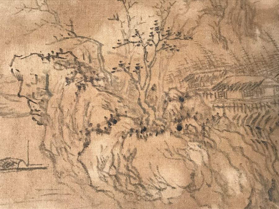 HUGE Collection Of 10 ORIGINAL Chinese Paintings In Embroidered Silk Album Stored Within A Rosewood Presentation Box - See All Photos [Photo 122]
