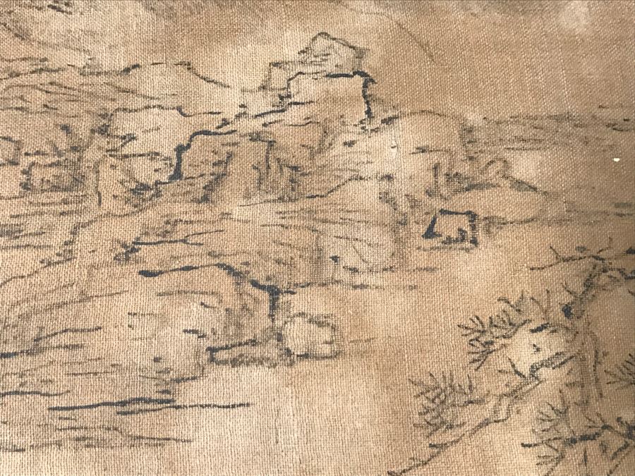 HUGE Collection Of 10 ORIGINAL Chinese Paintings In Embroidered Silk Album Stored Within A Rosewood Presentation Box - See All Photos [Photo 95]
