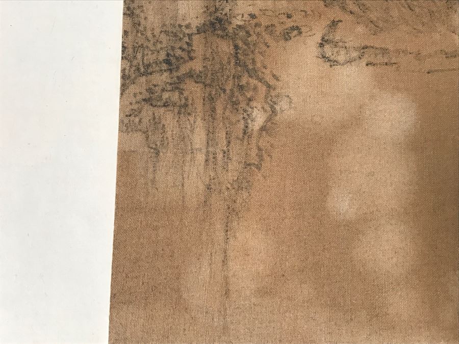 HUGE Collection Of 10 ORIGINAL Chinese Paintings In Embroidered Silk Album Stored Within A Rosewood Presentation Box - See All Photos [Photo 147]