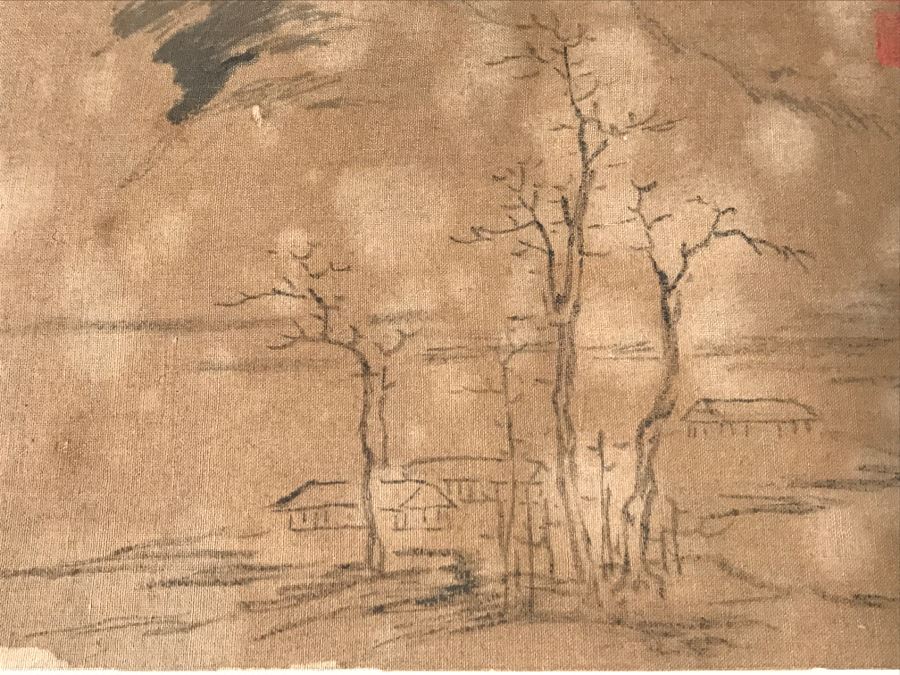 HUGE Collection Of 10 ORIGINAL Chinese Paintings In Embroidered Silk Album Stored Within A Rosewood Presentation Box - See All Photos [Photo 71]