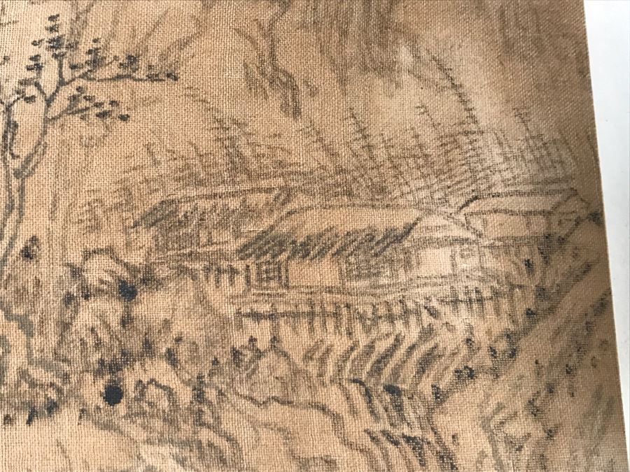 HUGE Collection Of 10 ORIGINAL Chinese Paintings In Embroidered Silk Album Stored Within A Rosewood Presentation Box - See All Photos [Photo 120]