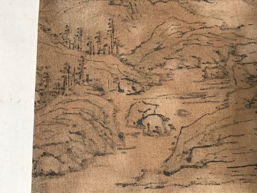 HUGE Collection Of 10 ORIGINAL Chinese Paintings In Embroidered Silk Album Stored Within A Rosewood Presentation Box - See All Photos [Photo 88]