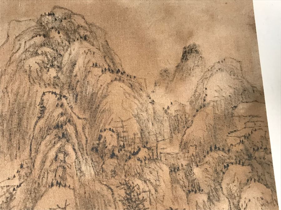 HUGE Collection Of 10 ORIGINAL Chinese Paintings In Embroidered Silk Album Stored Within A Rosewood Presentation Box - See All Photos [Photo 160]