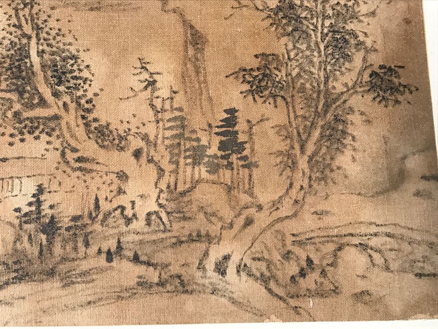 HUGE Collection Of 10 ORIGINAL Chinese Paintings In Embroidered Silk Album Stored Within A Rosewood Presentation Box - See All Photos [Photo 132]
