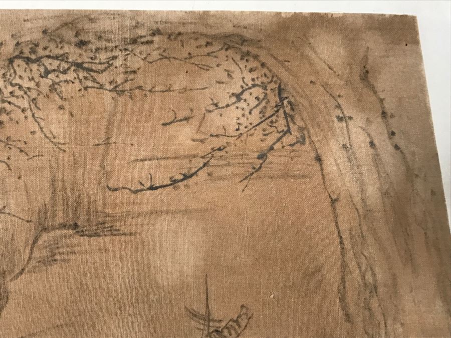 HUGE Collection Of 10 ORIGINAL Chinese Paintings In Embroidered Silk Album Stored Within A Rosewood Presentation Box - See All Photos [Photo 114]