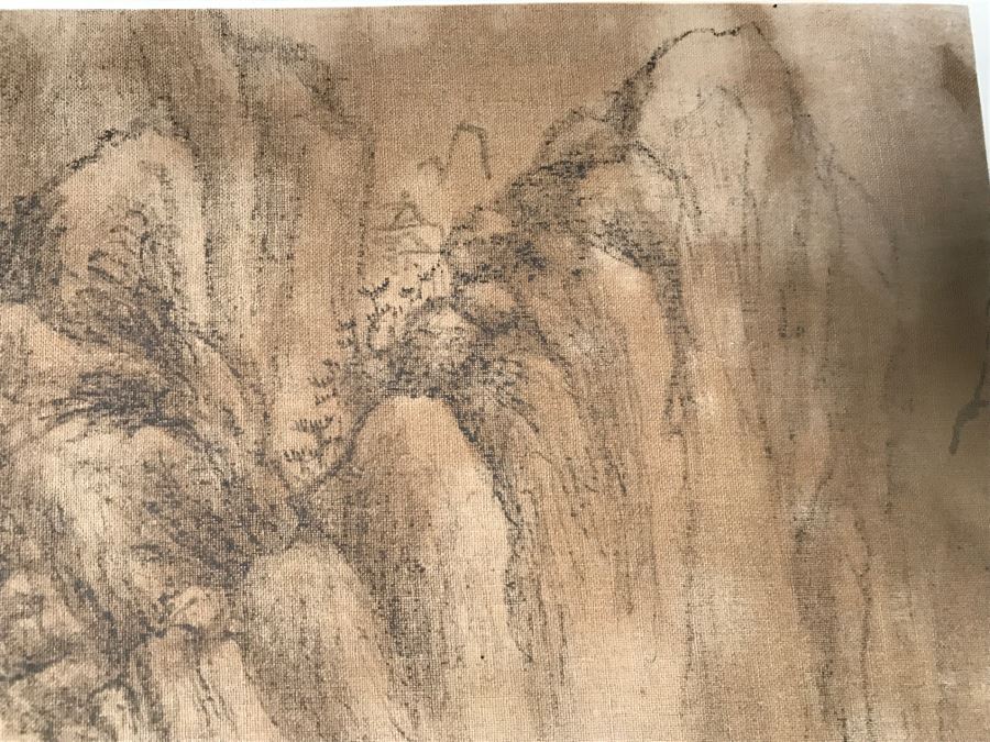 HUGE Collection Of 10 ORIGINAL Chinese Paintings In Embroidered Silk Album Stored Within A Rosewood Presentation Box - See All Photos [Photo 57]