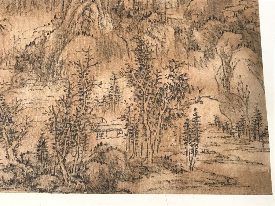 HUGE Collection Of 10 ORIGINAL Chinese Paintings In Embroidered Silk Album Stored Within A Rosewood Presentation Box - See All Photos [Photo 161]