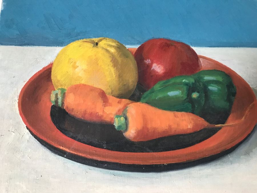 Original Still Life Oil Painting Unsigned Appealing Color Palette Nice Use Of Light [Photo 7]