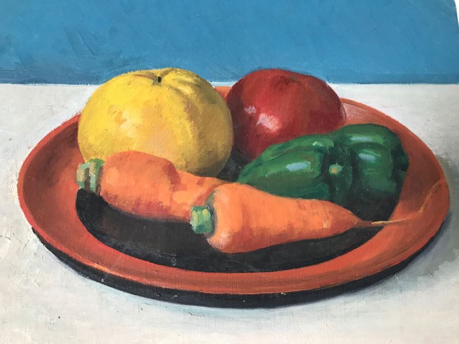 Original Still Life Oil Painting Unsigned Appealing Color Palette Nice Use Of Light [Photo 8]