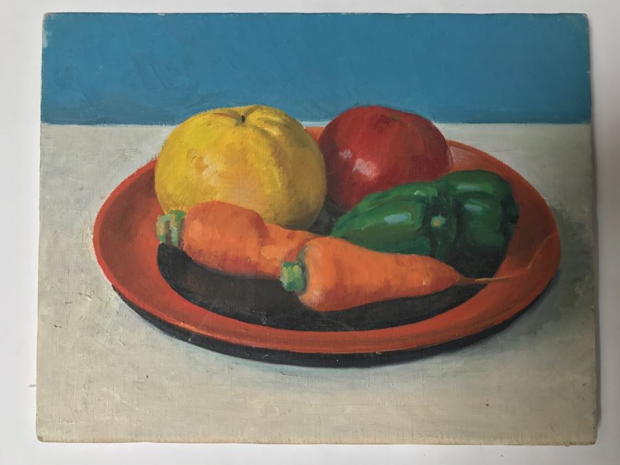 Original Still Life Oil Painting Unsigned Appealing Color Palette Nice Use Of Light [Photo 2]