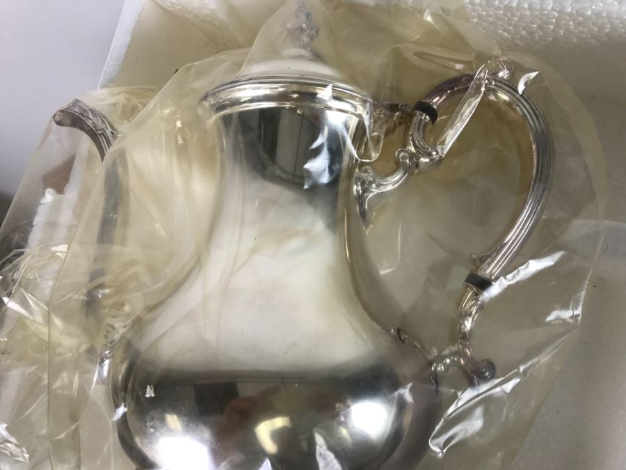 Like New Set Of Gorham Silverplate 4-Piece Coffee And Tea Set With Coffee Pot, Tea Pot, Creamer And Sugar In Original Box [Photo 7]