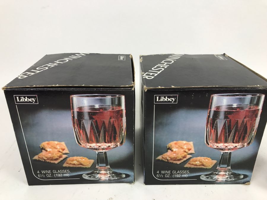 Set Of 8 Libbey Wine Glasses In Boxes [Photo 3]
