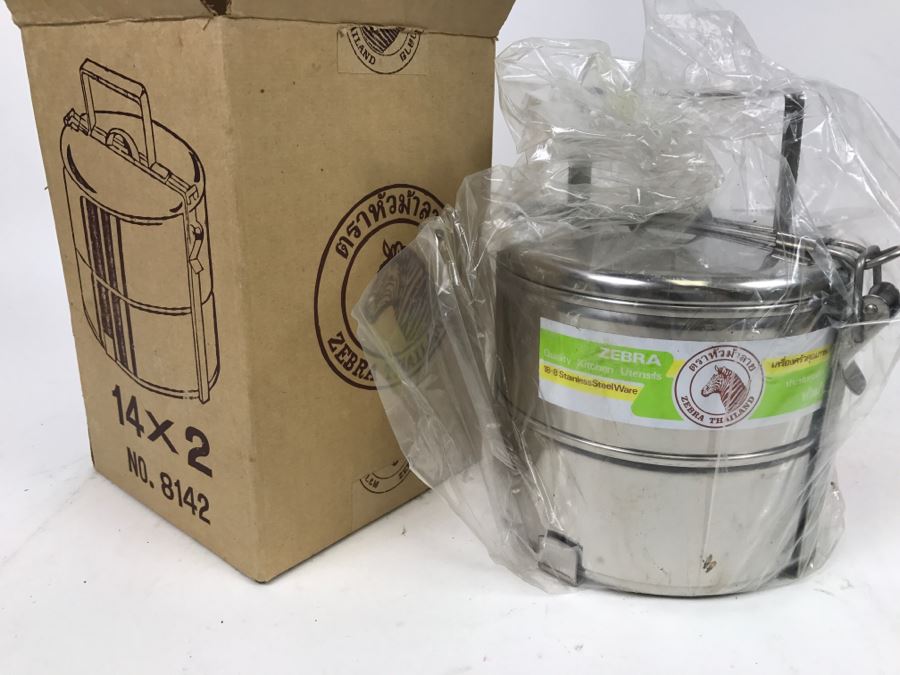 Zebra Thailand Stainless Steel Ware Pot Like New