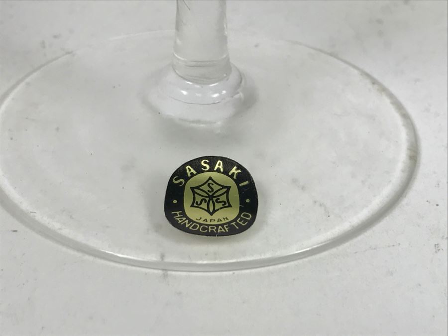 Huge Collection Of New In Box SASAKI Hand Crafted Japanese Green Art Glass Stemware And Glassware ~ 16 Boxes ~ 73 Glasses  - See All Photos [Photo 16]