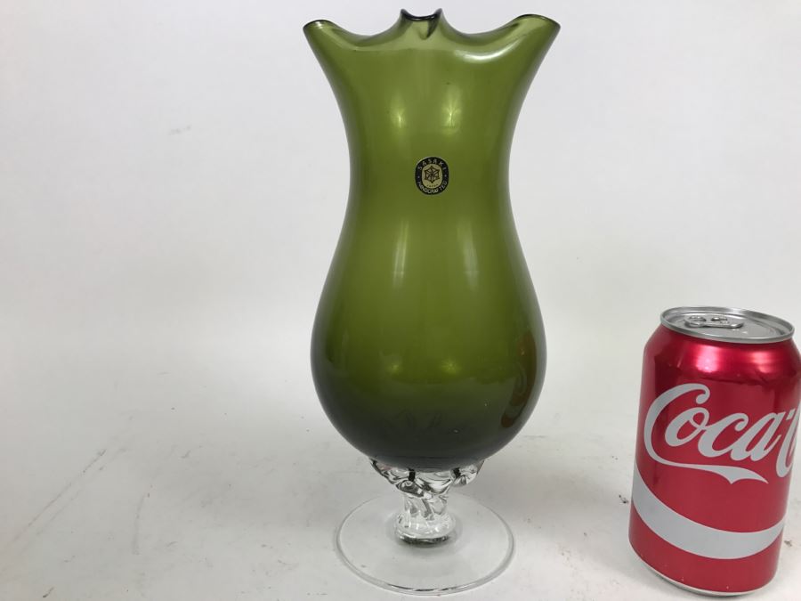 Huge Collection Of New In Box SASAKI Hand Crafted Japanese Green Art Glass Stemware And Glassware ~ 16 Boxes ~ 73 Glasses  - See All Photos [Photo 31]