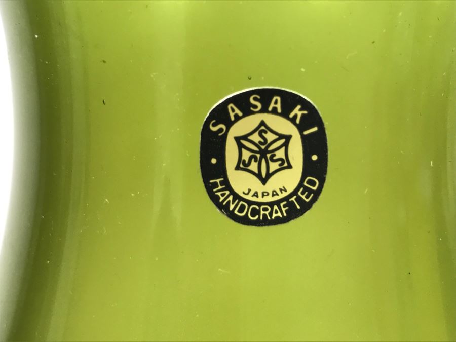 Huge Collection Of New In Box SASAKI Hand Crafted Japanese Green Art Glass Stemware And Glassware ~ 16 Boxes ~ 73 Glasses  - See All Photos [Photo 32]