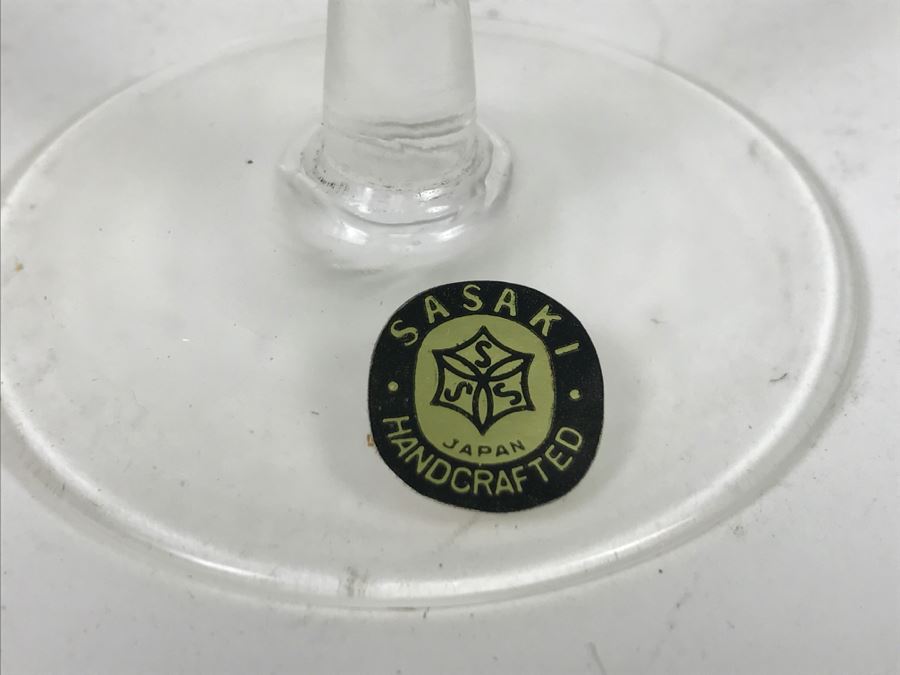 Huge Collection Of New In Box SASAKI Hand Crafted Japanese Green Art Glass Stemware And Glassware ~ 16 Boxes ~ 73 Glasses  - See All Photos [Photo 11]