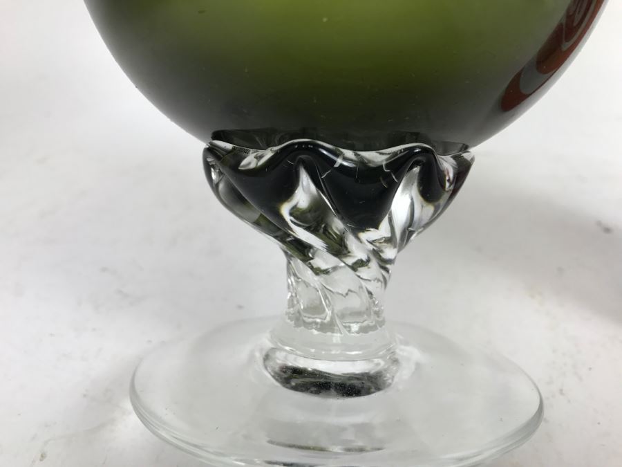 Huge Collection Of New In Box SASAKI Hand Crafted Japanese Green Art Glass Stemware And Glassware ~ 16 Boxes ~ 73 Glasses  - See All Photos [Photo 35]