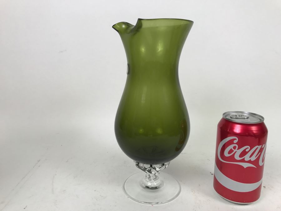 Huge Collection Of New In Box SASAKI Hand Crafted Japanese Green Art Glass Stemware And Glassware ~ 16 Boxes ~ 73 Glasses  - See All Photos [Photo 33]