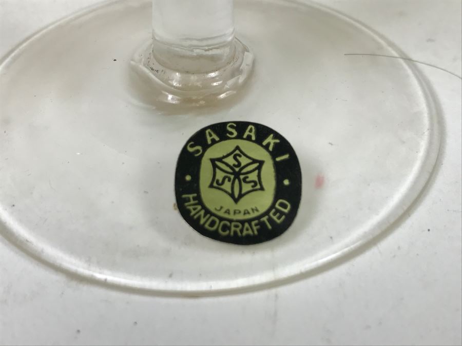 Huge Collection Of New In Box SASAKI Hand Crafted Japanese Green Art Glass Stemware And Glassware ~ 16 Boxes ~ 73 Glasses  - See All Photos [Photo 4]