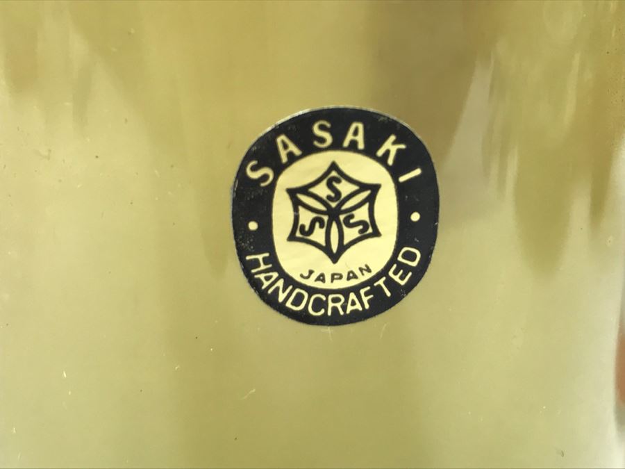 Huge Collection Of New In Box SASAKI Hand Crafted Japanese Green Art Glass Stemware And Glassware ~ 16 Boxes ~ 73 Glasses  - See All Photos [Photo 26]