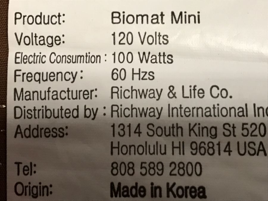 Biomat 7000MX Mini High-Tech Infrared Ray (HR) Treatment System With Amethyst By Richway International Retails For $770 [Photo 24]