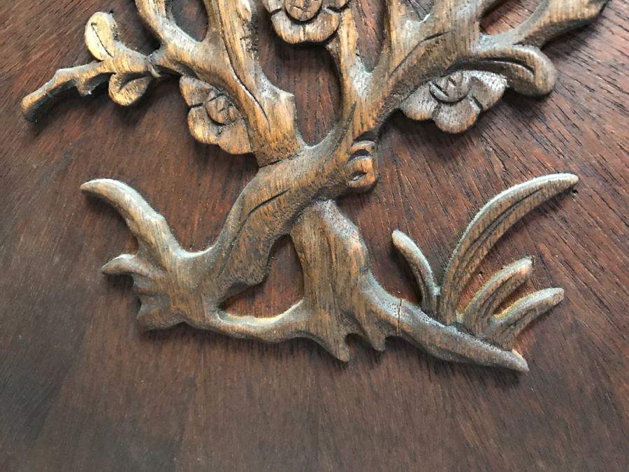 Stunning Heavy 4-Panel Carved Rosewood Screen With Floral Motif And Sunburst Patterns [Photo 9]