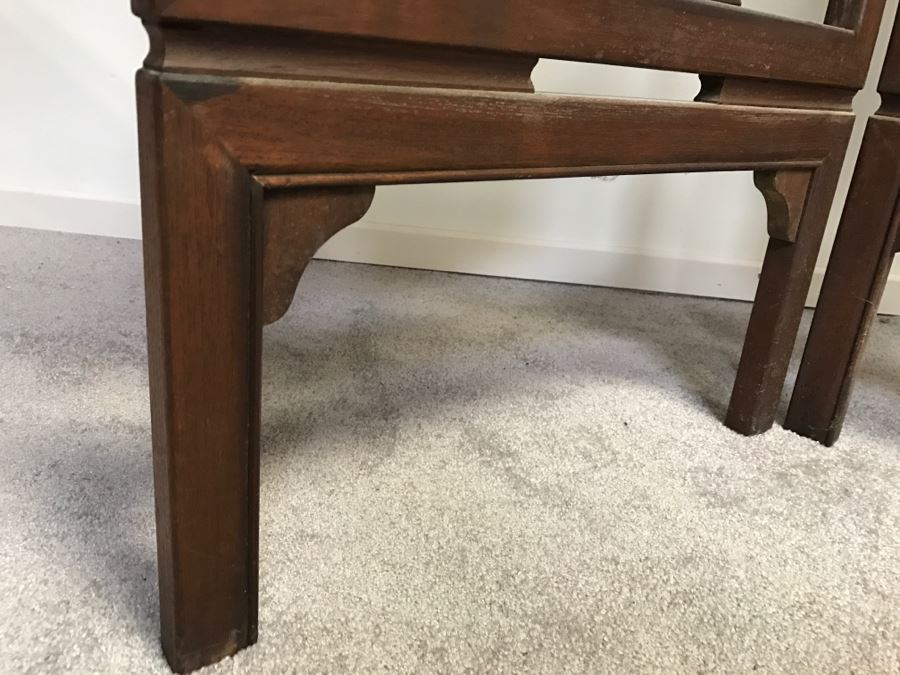 Stunning Heavy 4-Panel Carved Rosewood Screen With Floral Motif And Sunburst Patterns [Photo 29]