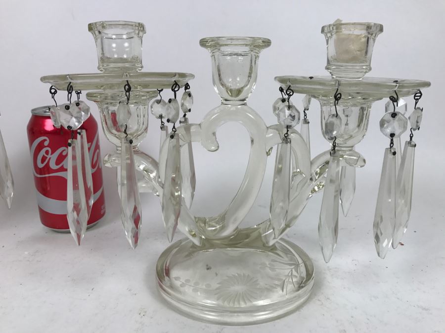 Pair Of Etched Crystal Candelabras [Photo 6]