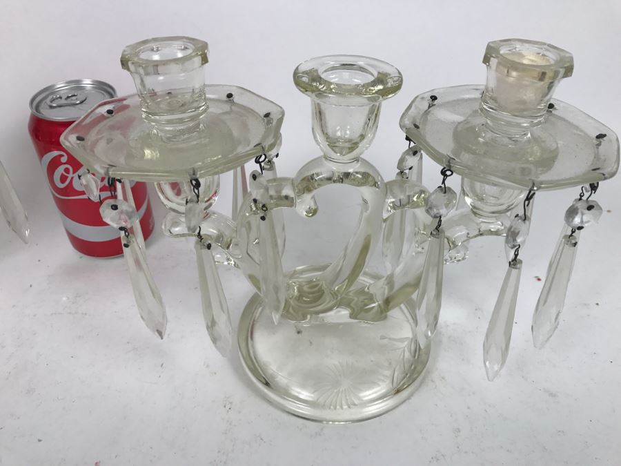 Pair Of Etched Crystal Candelabras [Photo 7]