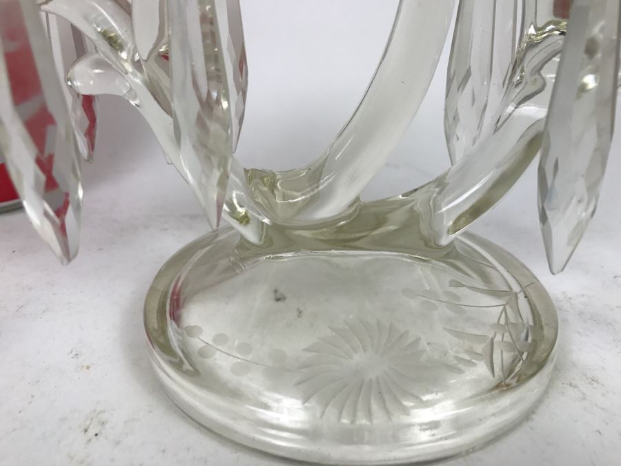 Pair Of Etched Crystal Candelabras [Photo 9]