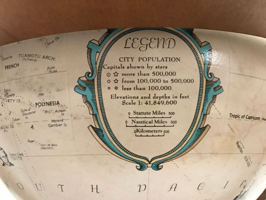 Vintage Replogle 12 Inch Diameter Globe World Classic Series With Wooden Stand [Photo 12]