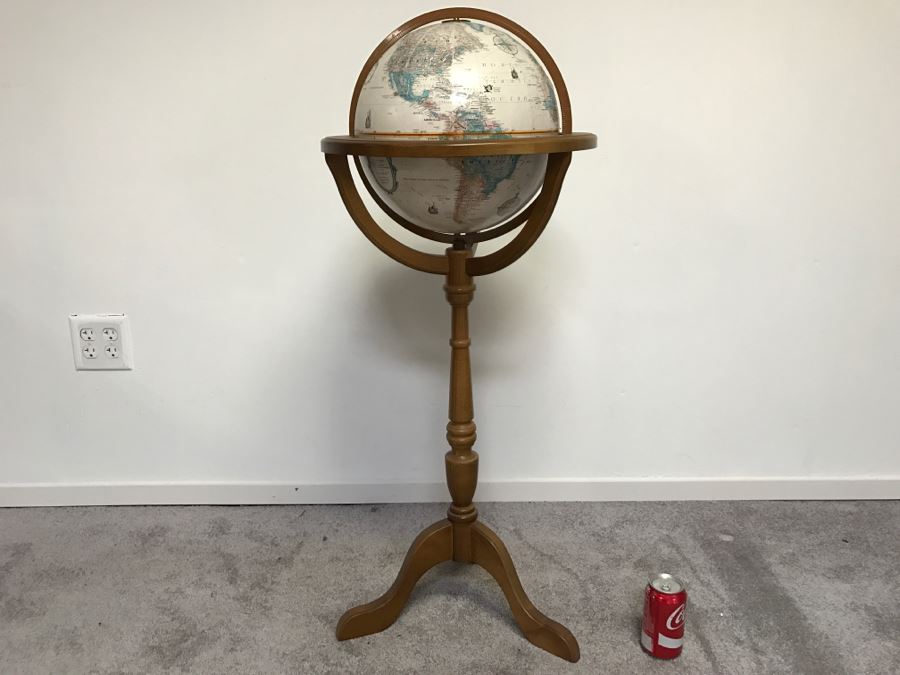 Vintage Replogle 12 Inch Diameter Globe World Classic Series With Wooden Stand [Photo 1]