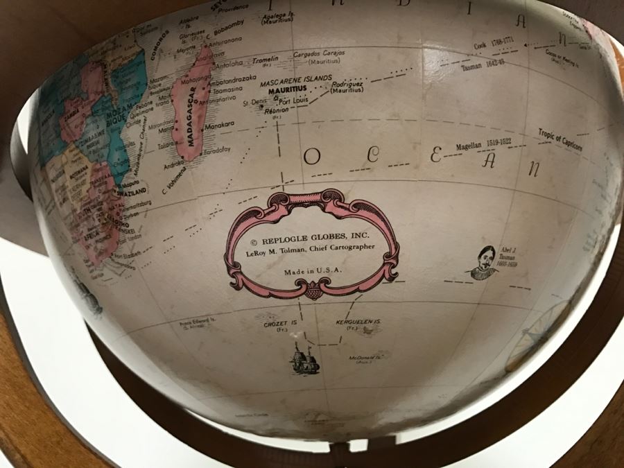 Vintage Replogle 12 Inch Diameter Globe World Classic Series With Wooden Stand [Photo 10]