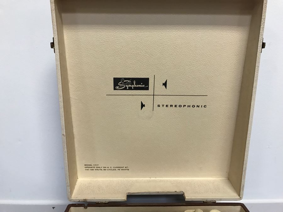WORKING Symphonic Portable Record Player Model 1717 Vintage Tube Amplifier [Photo 7]