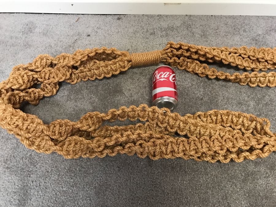 Large Vintage Hand‑Braided Macrame Plant Hanger Two-Tier [Photo 11]