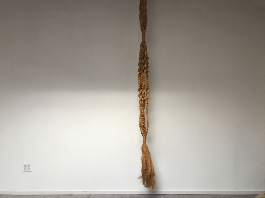 Large Vintage Hand‑Braided Macrame Plant Hanger Two-Tier [Photo 16]